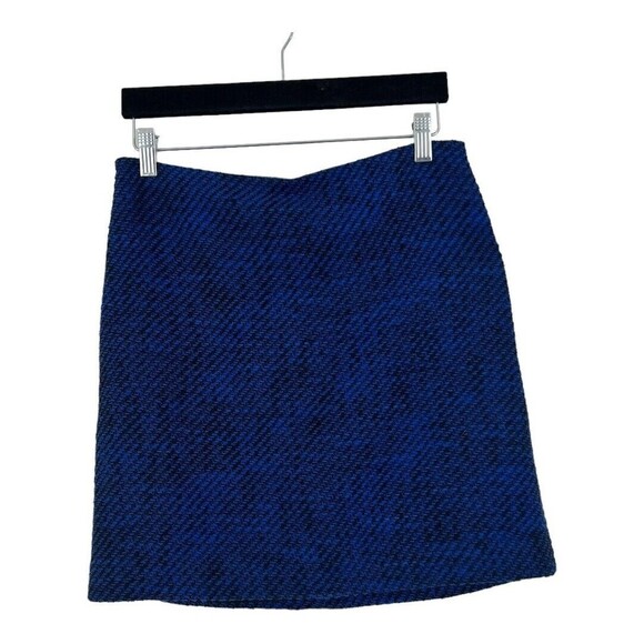 Ann Taylor LOFT Womens Size 4 Blue Black Tweed Career Skirt - Picture 1 of 3